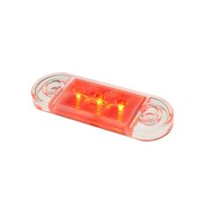 Positionslampa LED röd, klart glas, 2,5m kabel